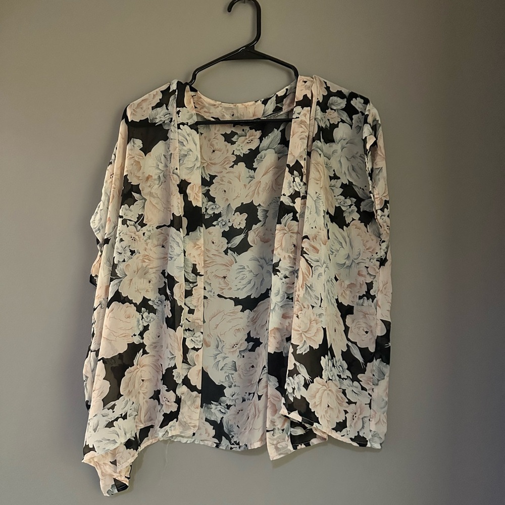 Floral Sheer Kimono Cardigan